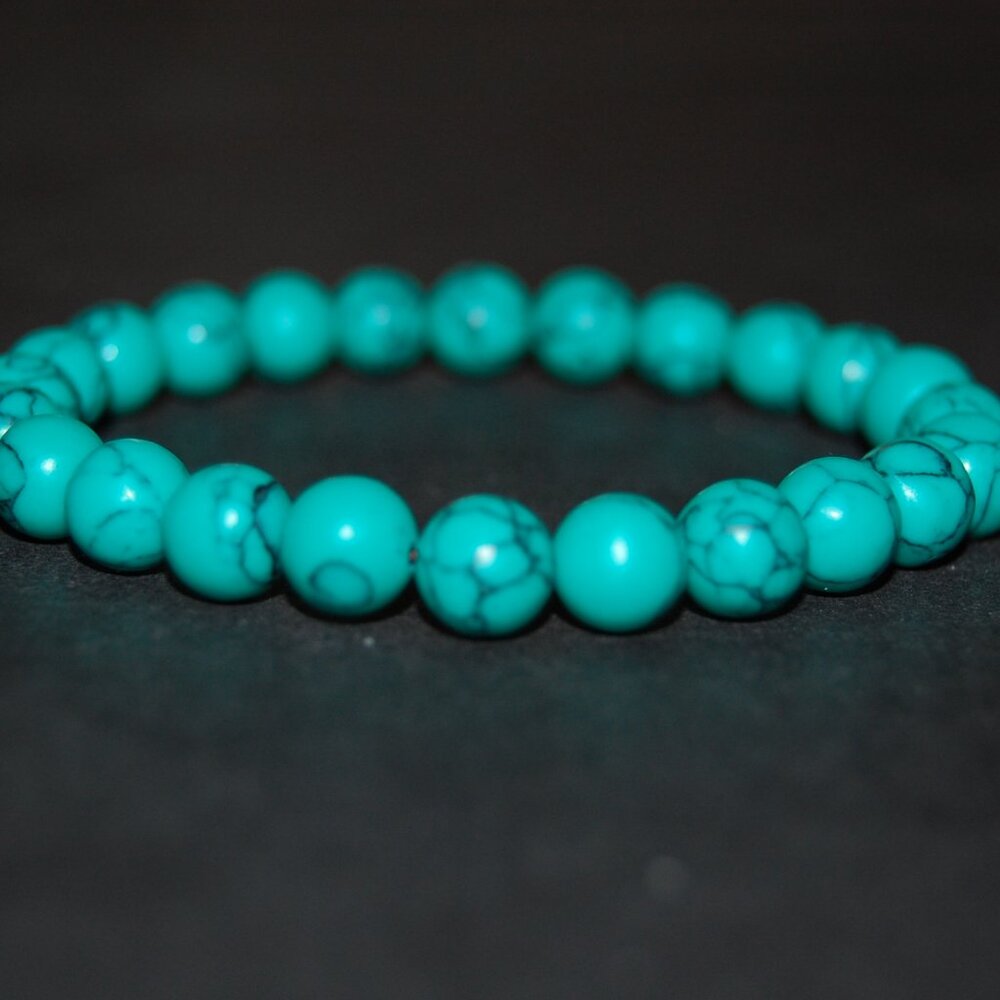 Green Howlite Bracelet,8mm Howlite Stone Beads Bracelet